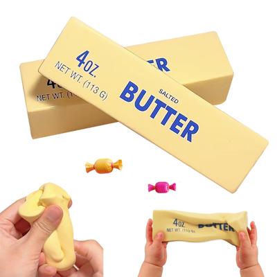 Simulated Butter Squeeze Toy: Maltose Stress Ball, Soft Slow Rebound Food Squishy, Sensory Fidget for Anxiety Relief, New