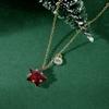 Red Zircon Star Korean S925 Sterling Silver Necklace - Luxury Christmas Clavicle Chain for Women