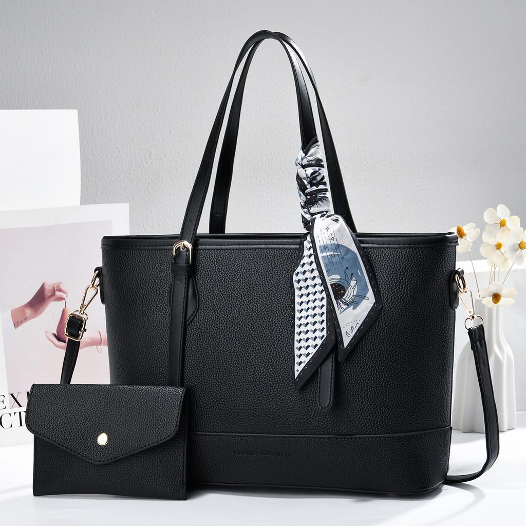 Pu Leather Large Tote Bag For Women With Zipper Pocket And Inner Compartments For Daily Commuting