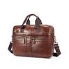 Men Top Grain Leather 16 Inch Laptop Bag Luxury Business Crossbody Briefcase