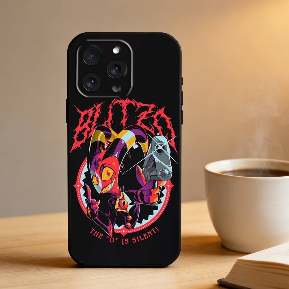 

Аниме H-Helluva B-Boss Чехол для телефона iPhone 16,15,14,13,12,17,Pro Max,Plus Силиконовый Черный Чехол iPhone15