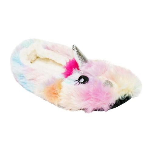 K Collection Womens/Ladies Unicorn Plush 3D Mule Slippers 4 nero