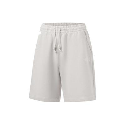 Li Ning Vital Essential Solid Color Loose Drawstring Shorts Men Shorts Light-Gray AKST063-1