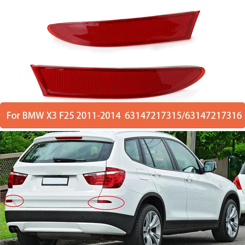 Rear Bumper Reflective Strips For BMW X3 F25 2011 2012 2013 2014 Warning Strip 63147217315 63147217316