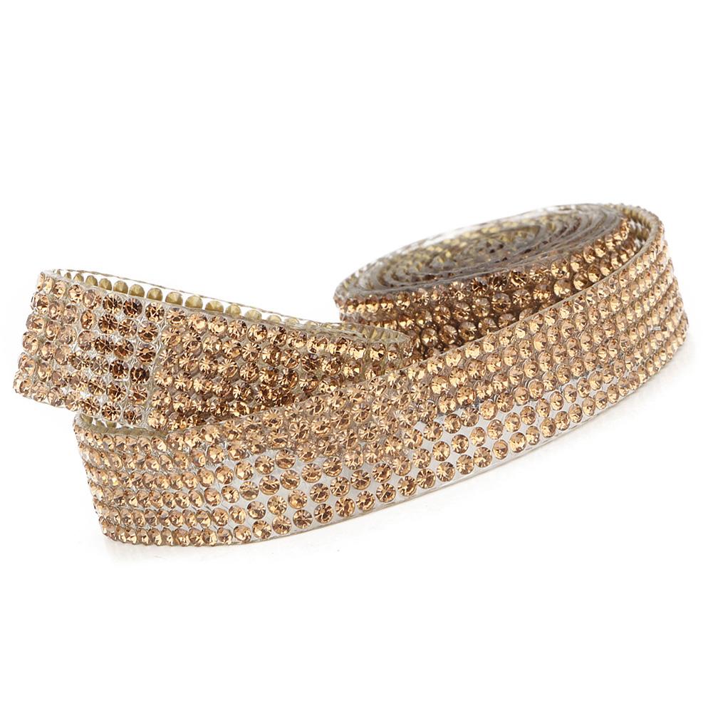 1m Strass Glasgewebe Band Eisen auf Aufnäher Brautkleid Schuhe Besatz (  Farbe)
