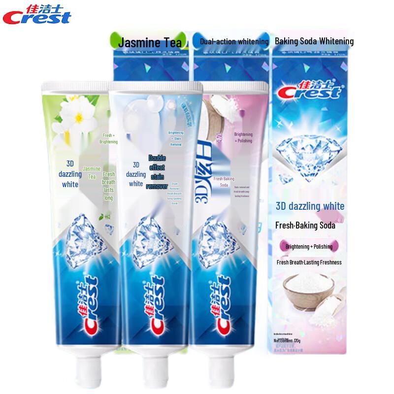 

Crest Toothpaste 3-Pack (3D White, Dual Action, Jasmine)