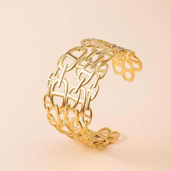 Minimalist European-American Plaid Bracelet: High-End Niche Fashion Jewelry