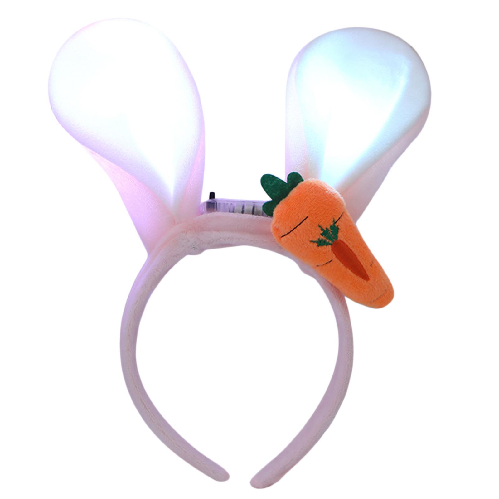 

Светодиодный ободок с кроличьими ушками, милый светящийся головной убор с кроличьими ушками, плюшевые повязки для волос, аксессуары для волос, украшения для вечеринок 2