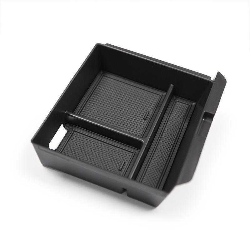 Flocking and cushion storage box for Tesla Model 3 center console/armrest. Ideal for organizing items inside your car.