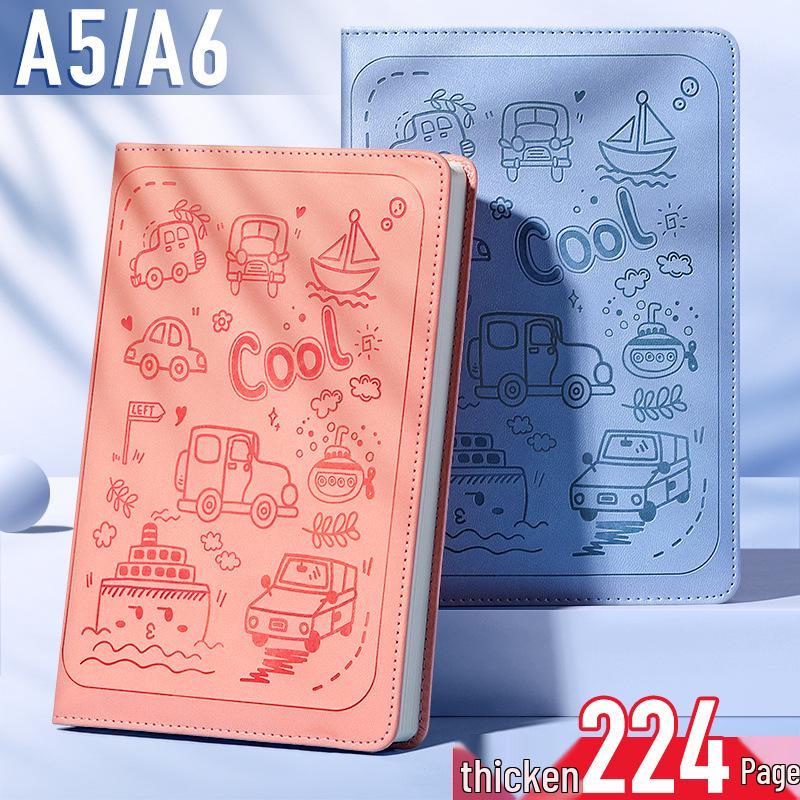 Large Cartoon Embossed Soft Cover Notebook - A5/A6 College Planner Diary