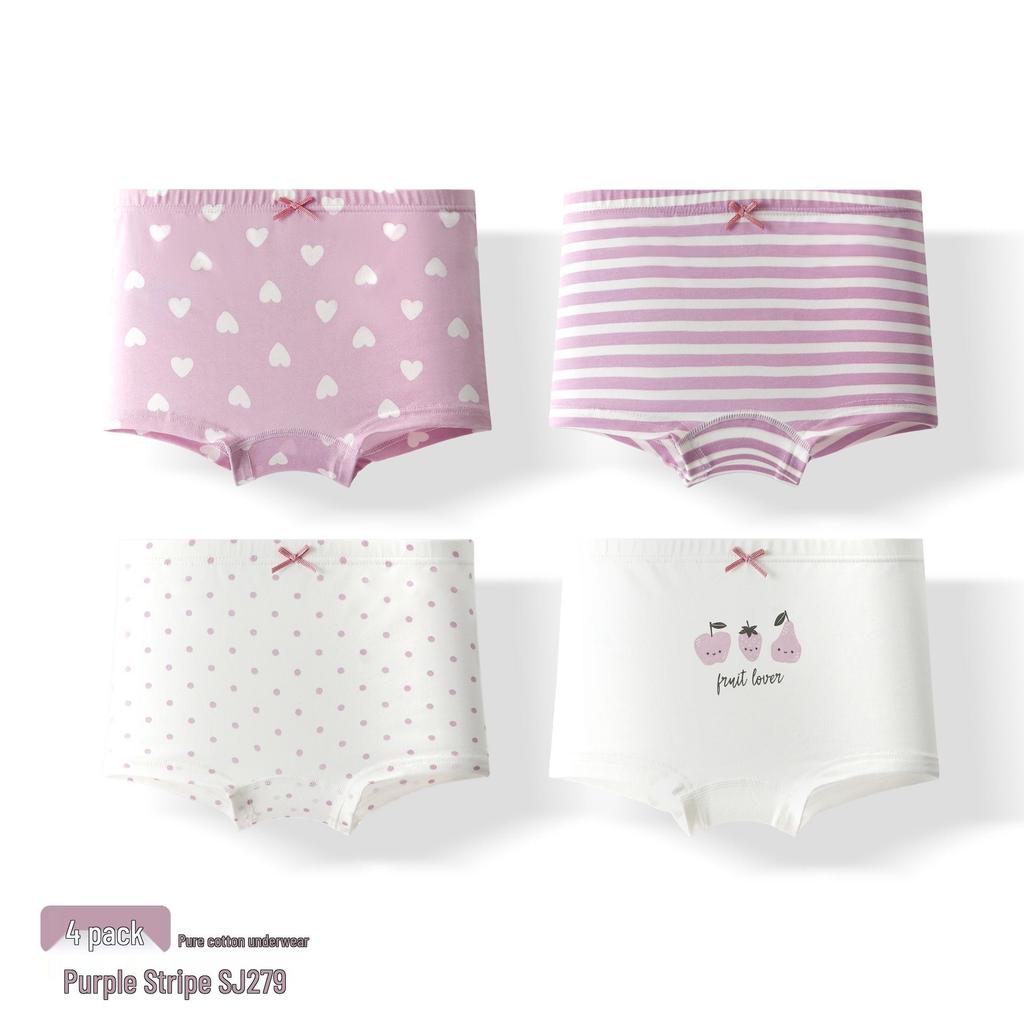 Pure Cotton Antibacterial Girls' Boxer Briefs - Class A, Autumn/Winter