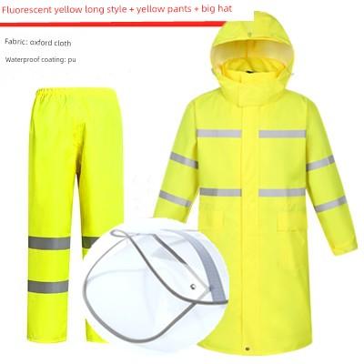 Rainproof Long Reflective Raincoat Adult Breathable Sanitation Property Security Duty Labor Protection Trench Coat Full Body Raincoat