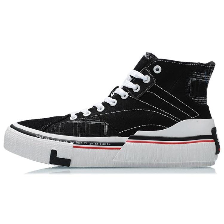 (WMNS) Li-Ning Canvas Hi Shoes Black White Red Women s AECR008-4 EU 35⅔