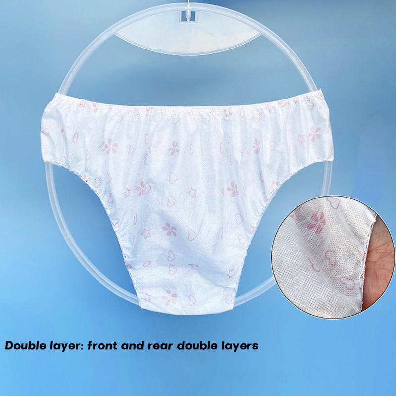 10 Pcs/Set Travel Portable Disposable Non Woven Paper Briefs Panties Underwear White Regular Emergency Underpants For Women Men