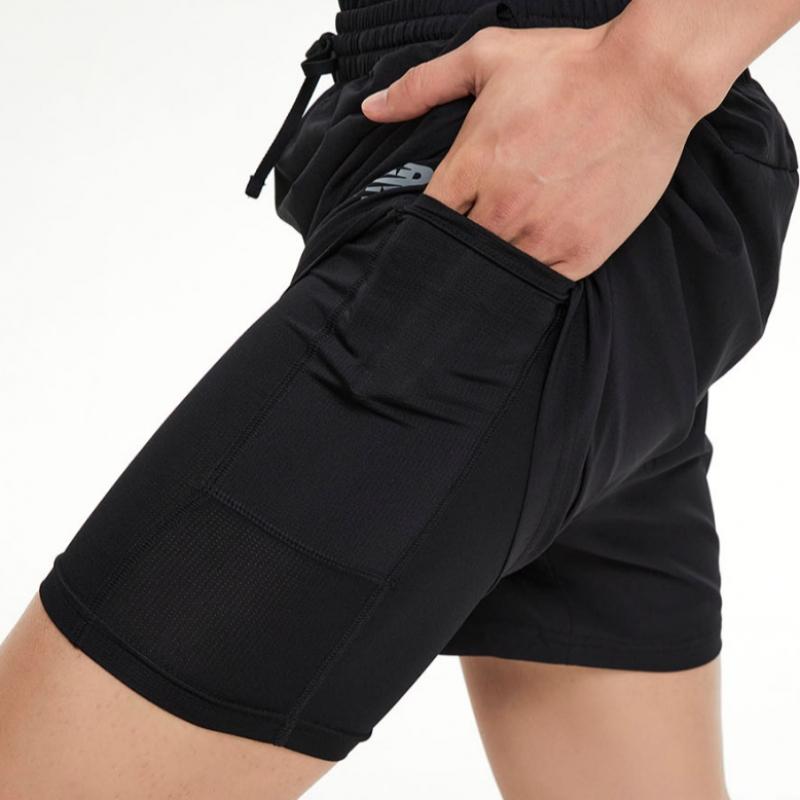 New Balance Nbnvf26201 Men Sports Essentials 4 Part 2 In 1 Woven Shorts  Black 