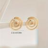 Small Spiral Line Geometric Stud Earrings, Fashionable Creative Design, Minimalist Daily Jewelry for Women, 1 Pair