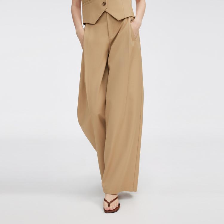 ELLE French Style High-End Wide-Leg Versatile High-Waisted Casual Pants Women Pants Khaki EK50414