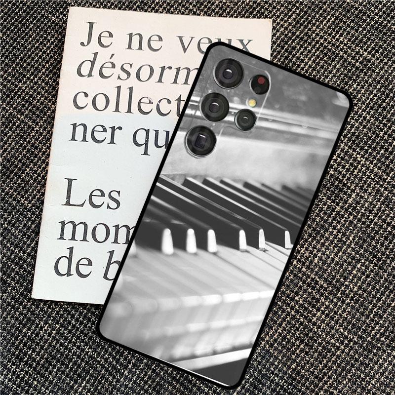 Piano keys Vintage Music Notes Case For Samsung Galaxy S25 Ultra S21 S22 S23 S24 Ultra S9 S10 S20 Plus S25 FE Back Cover