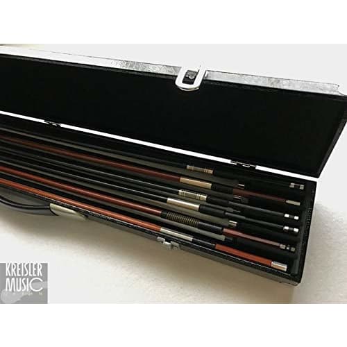 High-quality leather-look bow case for 6 bows, suitable for violin, viola, and cello.