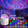 1Pc Seven-color Voice-controlled Ambient Lights, Aurora Lights, Water Ripple Patterns, Xuanxuan Projection Lights, USB Disco Stage Lights,