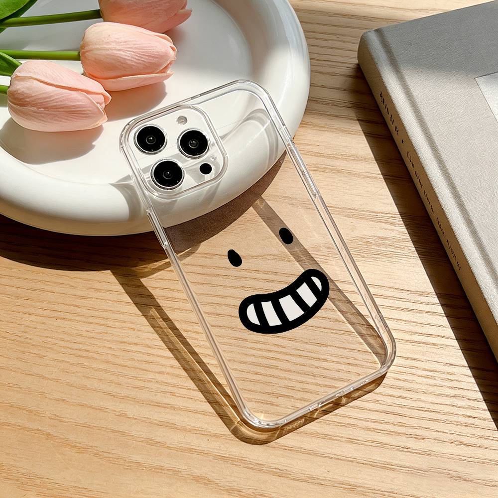 Simple expression print Phone Case For iPhone 17 16 15 14 13 12 11 Mini Pro Max Plus Transparent Cover