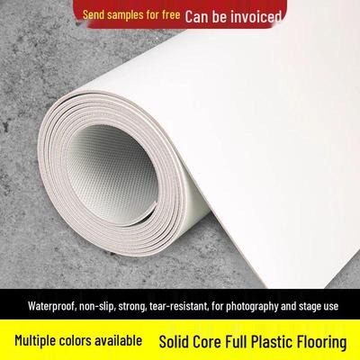 Pure White PVC Floor Covering - Thick, Wear-Resistant, Waterproof Cement Floor Mat for Commercial and Household Use