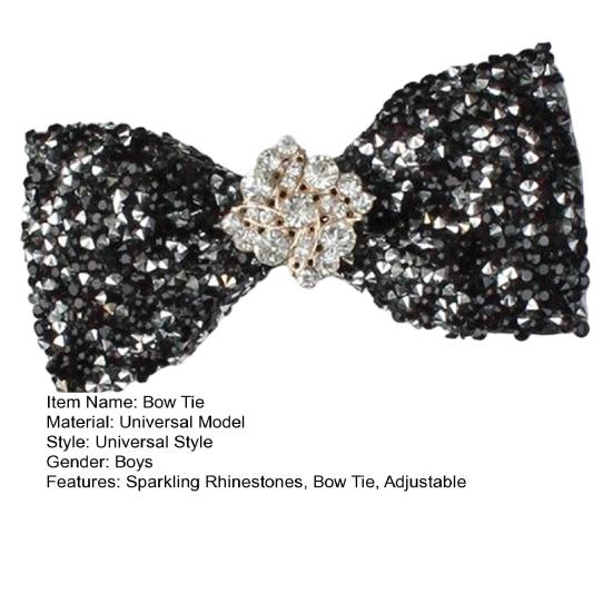 Parlak Rhinestones Kakmalı Ayarlanabilir Sıkılıkta Papyon Resmi Papyon Çok Yönlü İş Ziyafeti Ofis Eşleşen Dekorasyon