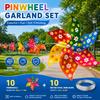 3D Flower Colorful Windmill String Mounted Bird Repeller Spinning Outdoor Pinwheel  Garden Yard