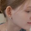 [Silver925] Round ball onetouch earring