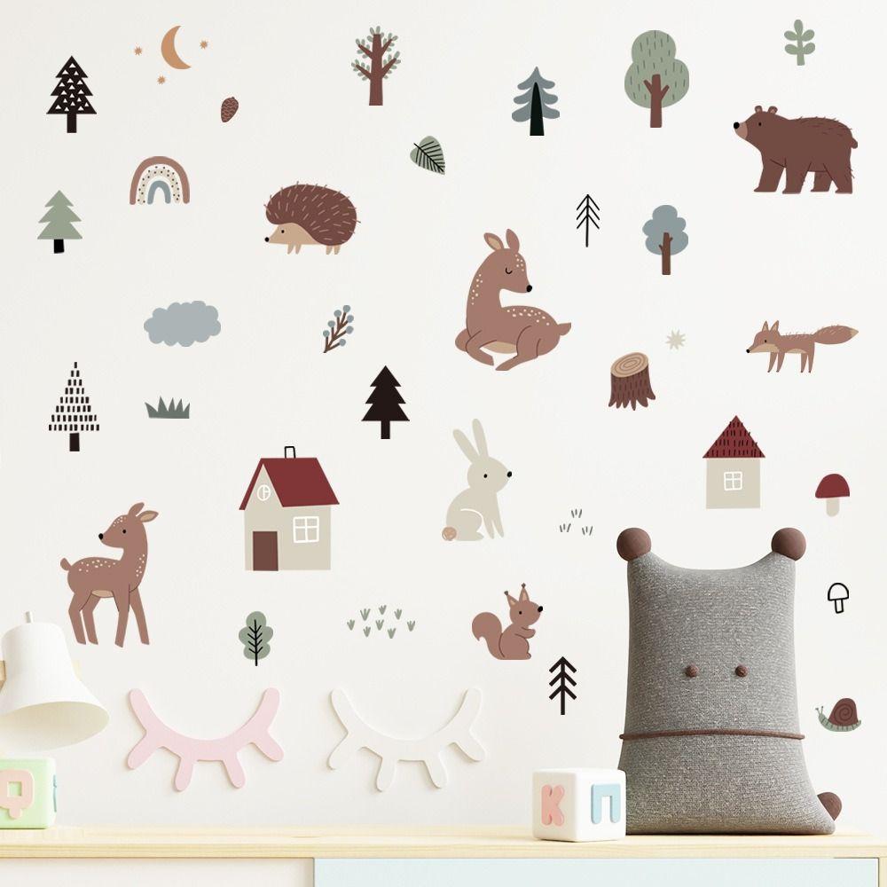 

4pcs/1set Cartoon Door Stickers Cute Wallpaper Art Wall Decals Infants Living Rooms