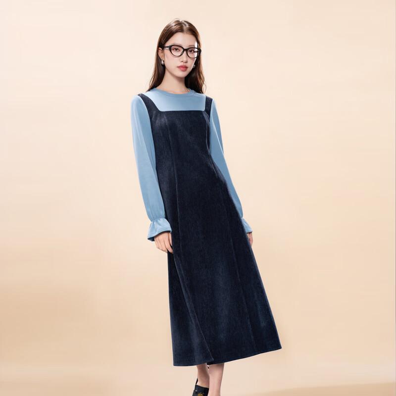 

Платье большого размера Санкай, имитирующее двойку, с рукавами-колокольчиками, А-силуэта M