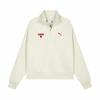Women's Half-Zip Heart Logo Sweatshirt Off White 695006-87