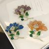 Retro Enamel, Peony Brooch, Women'S High-End Sense, Light Luxury, Press Flapper, Jewelry Temperament, Versatile Flower Pin, Cheongsam Corsage