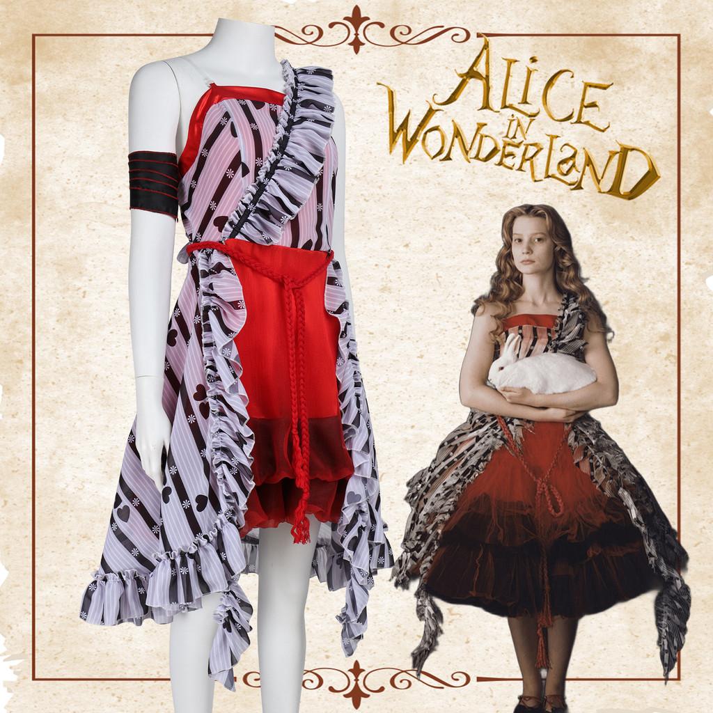 Alice In Wonderland Cosplay Costume For Women With Chiffon Dress Halloween Dress Up
