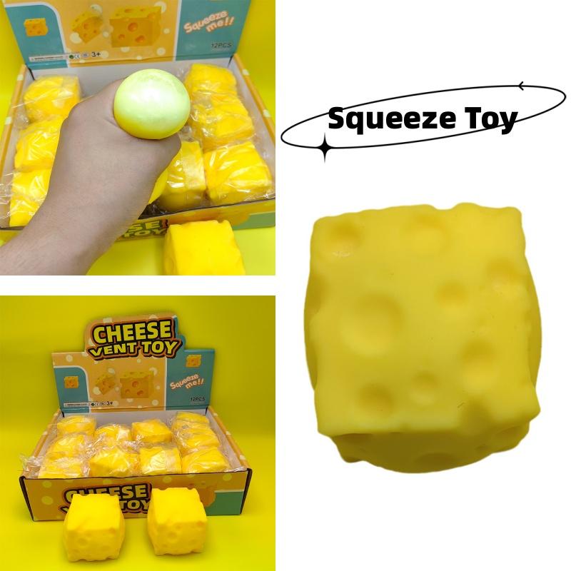 New Arrival Square Cheese Squeeze Toy For Creative Kids Wholesale Cute Simulation Cheese Blocks