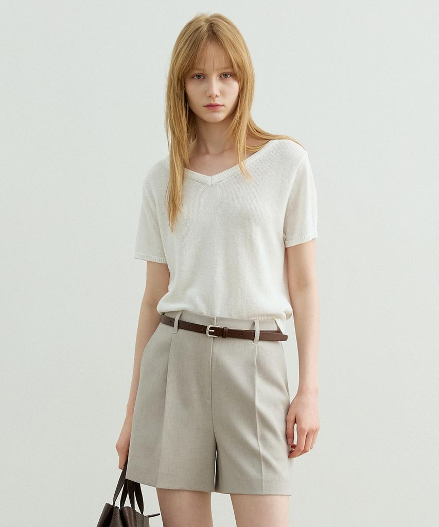 ARTID Linen Tailored Shorts_Beige