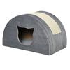 Cat Cave with Scratching Board Cat Bed Scratching House Cat House Cat Home Sisal Grey 48.5 x 30 x 30 cm