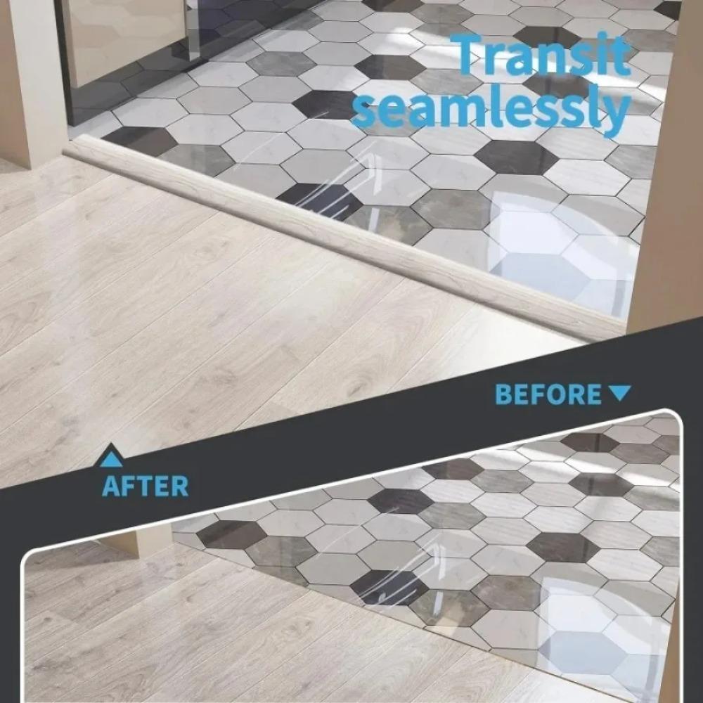 1 Stück 1Mx4cm Klebefreie Selbstklebende Schutzbodenmatte Flacher Knopfleisten PVC Boden Schwellenwert Nahtkantenleiste Heimdekoration