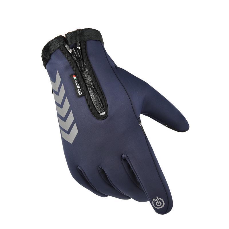 Guantes de invierno unisex impermeables con pantalla táctil y forro de terciopelo: Antideslizante, resistente al viento para conducir, correr y andar en bicicleta