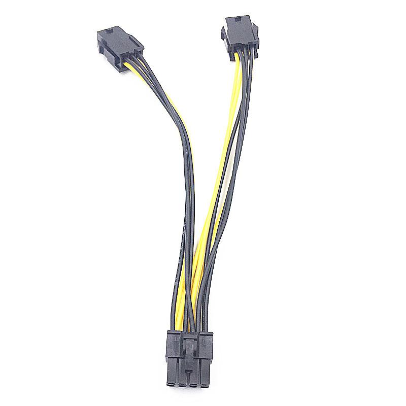 8Pin Male to Dual 6 Pin Female Cable Adapter 20cm CPU 8 Pin To Graphics Video Card PCIe Power Splitter 6Pin Male to 8Pin Female