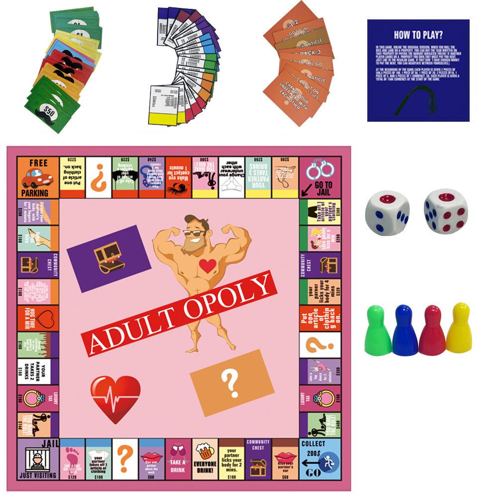 Adultopoly Board Game Couple Board Game Couple Opoly Board Game Entertainment Board Cards Games Couples Outdoor Portable Game