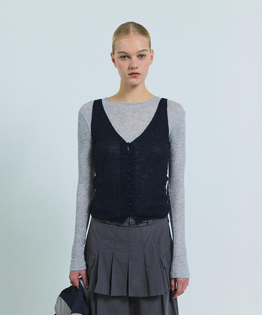 GROVE Gaby Knit Sleeveless (Navy)