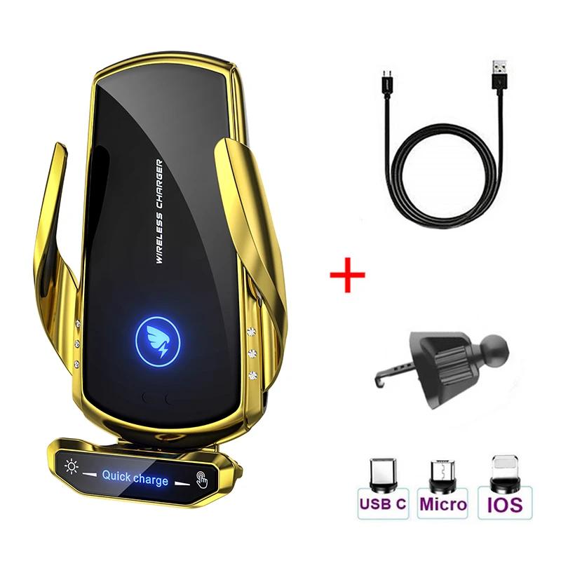 100W Uchwyt Samochodowy na Telefon Ładowarka Bezprzewodowa Szybkie Ładowanie Dla iPhone 11 12 Pro Xiaomi Samsung Magnetyczna Bezprzewodowa Ładowarka Samochodowa