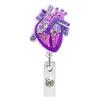 Heart Acrylic Glitter Elastic Clip Doctor Nurse Student Teacher Badge Holder Retractable Badge Reel