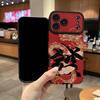 Good Blessings Printed Vertical Grain Leather Soft Silicone Phone Case Back Cover with Camera Lens Full Protection for iPhone 17