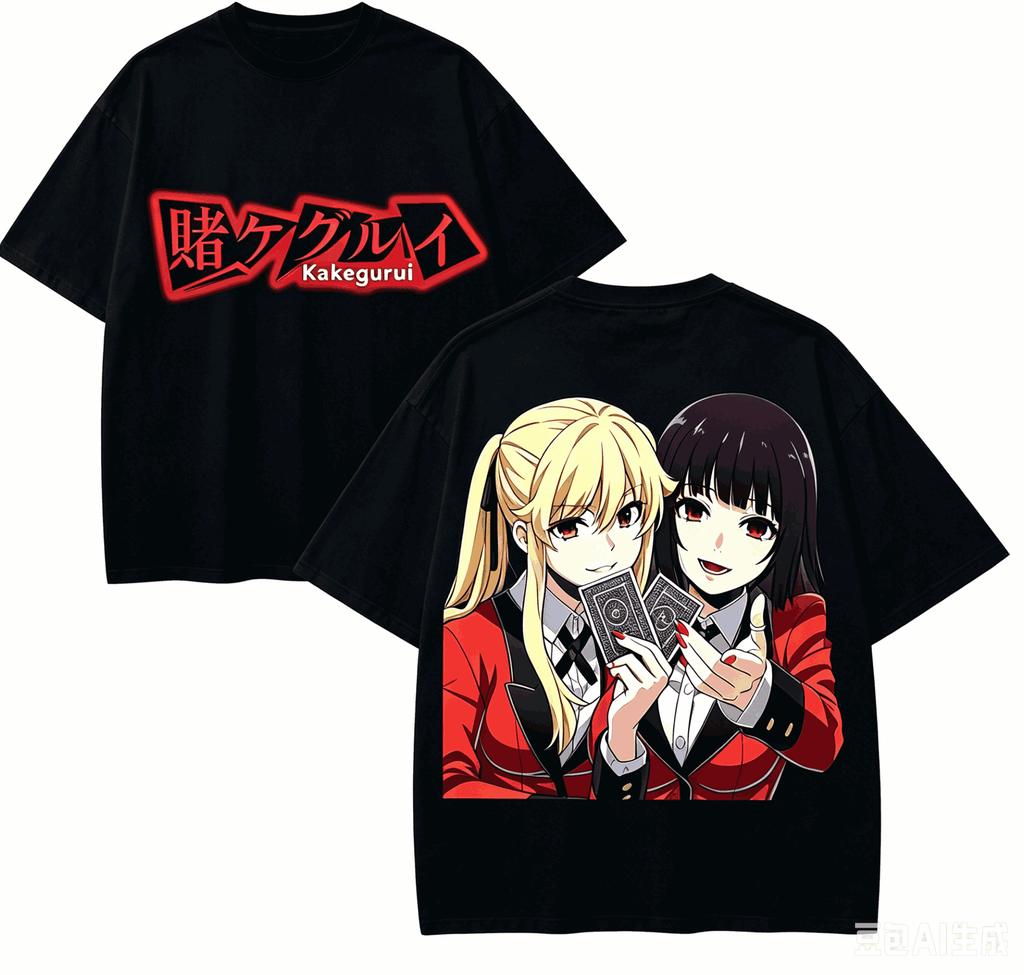 Kakegurui Anime Lover T-shirt Harajuku Cotton New Model High Street Retro Oversized Unisex prod