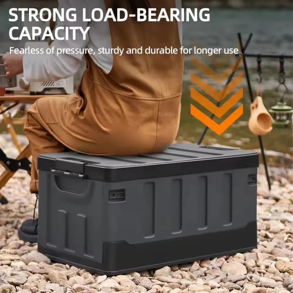 Large Waterproof Storage Box for Camping - Foldable Outdoor Container, Car Trunk Organizer, Portable Camp Gear & Travel Case