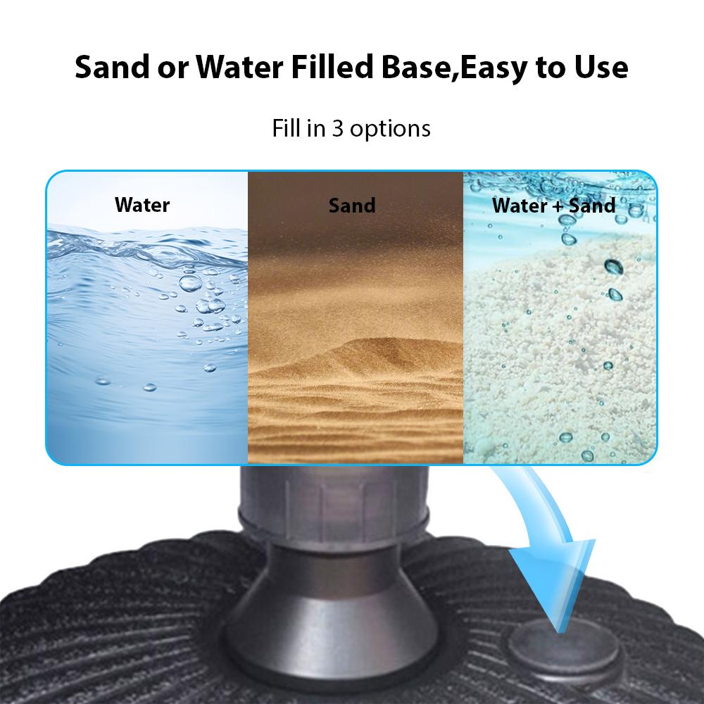 Umbrella Base Sand or Water Filled Base Portable Patio Umbrella Stand Courtyards Gardens Swimming