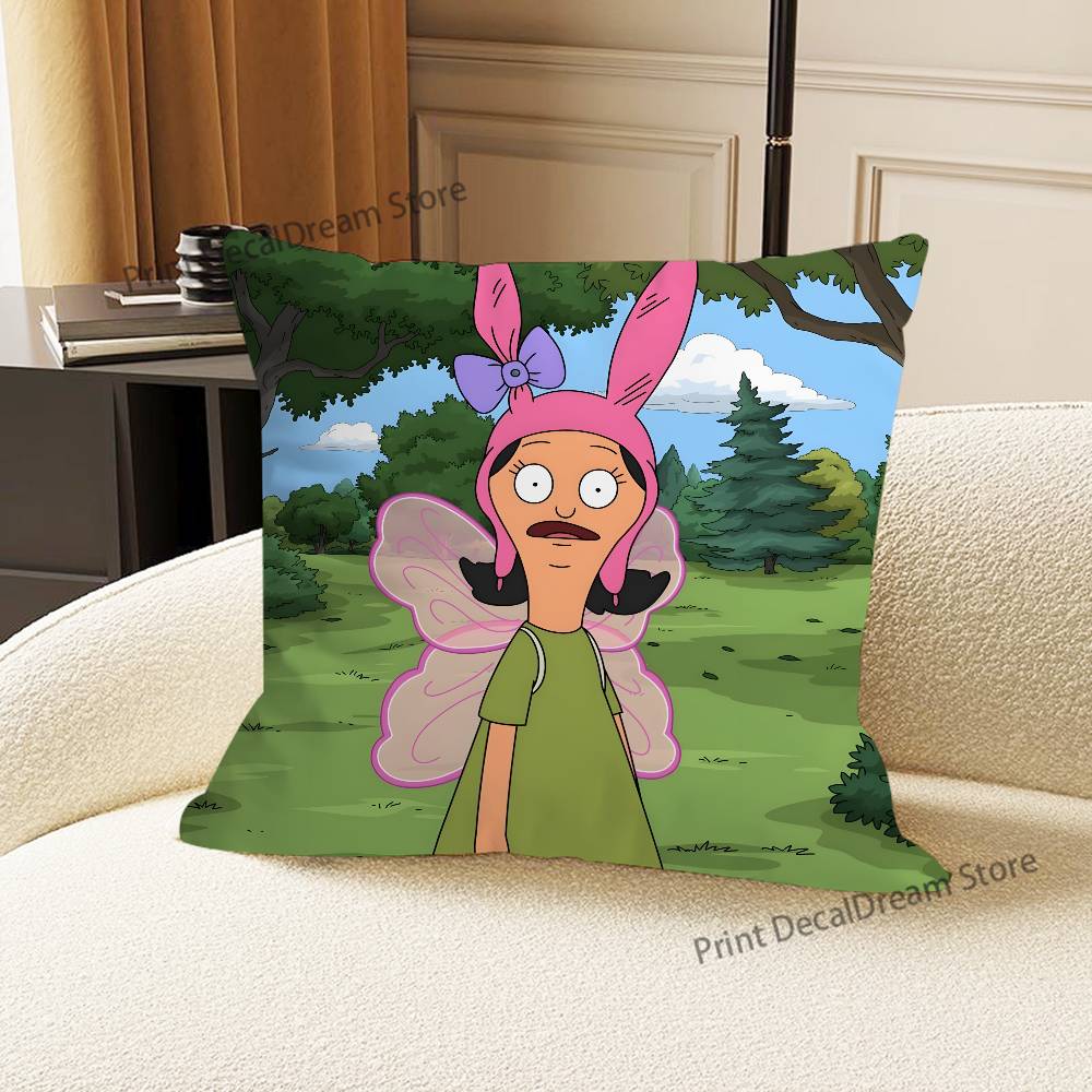 Anime BBobs BBurgers Printed Pillow Cover Cushion Case Simple Sofa Pillow Case No Pillow Core