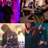 Halloween Party LED Illuminated Black V Shape Mask Haunted House Bar Party Cos Light Up Mask Halloween Party Scary Mask Decor
